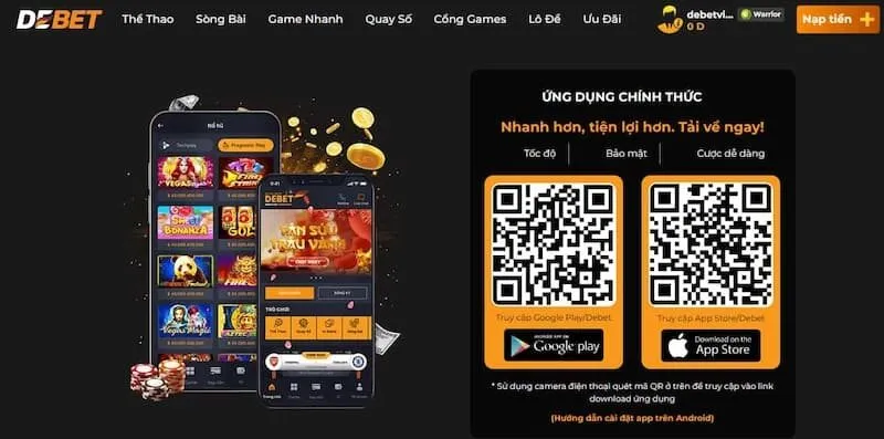 Một số điều lưu ý khi tải app tài xỉu Debet