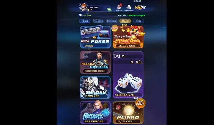 Tích hợp nhiều game thưởng hot trên app tài xỉu Win79