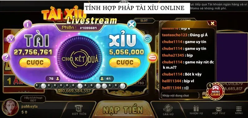 Chơi tài xỉu online có hợp pháp không?