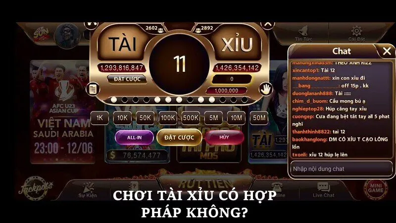 Chơi tài xỉu online có hợp pháp không? Giải đáp thắc mắc về tài xỉu