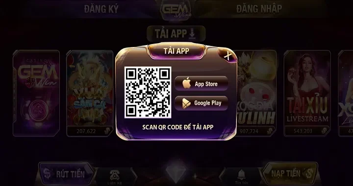 Cách tải app tài xỉu Gem Win trên IOS/Android