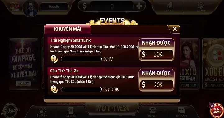 Siêu khuyến mãi nhận được từ app tài xỉu Zowin