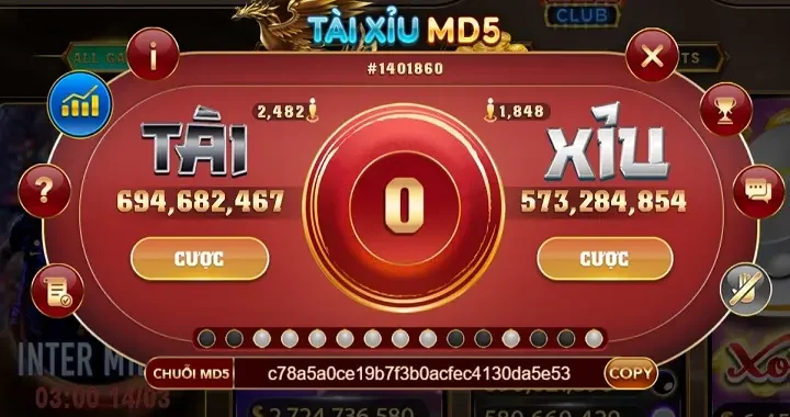 Quy luật đặt cược game tài xỉu MD5