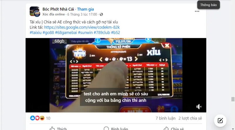 Thông tin về Tài xỉu bịp