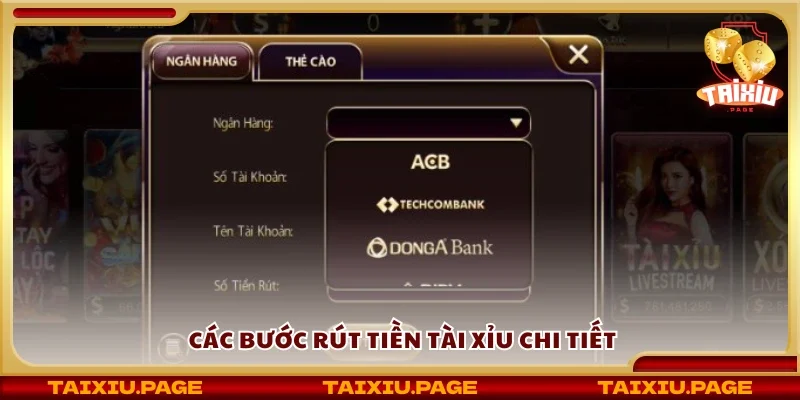 Khám phá các bước rút tiền tài xỉu chi tiết