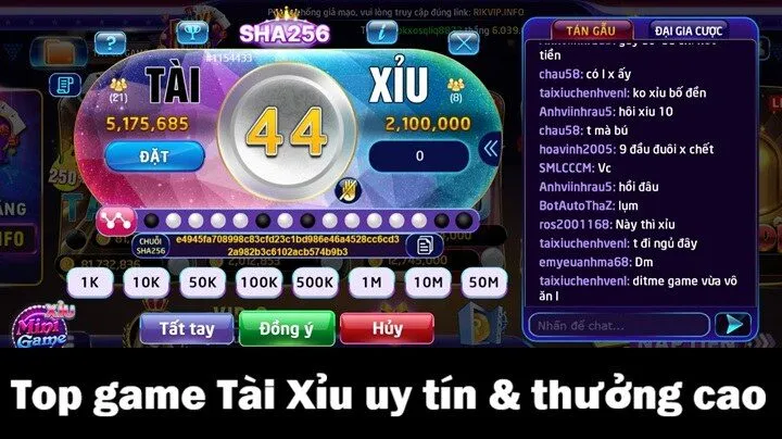 Top game Tài Xỉu online uy tín & thưởng cao 